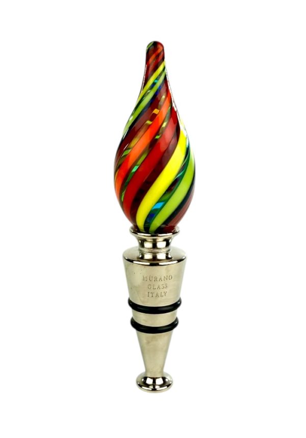 Barolo - Multicolored Murano Glass Bottle Cap "Siuk"