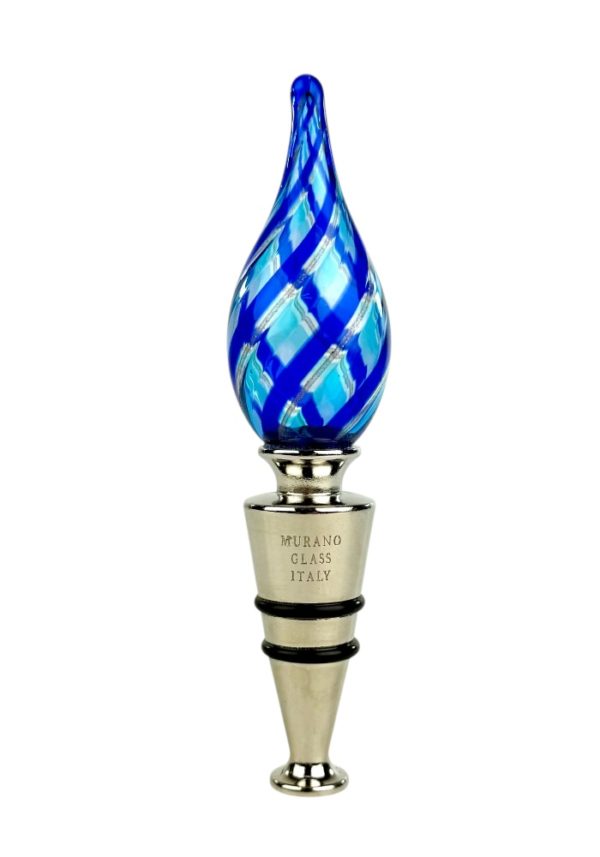 Barolo - Blue Murano Glass Bottle Cap "Maratea"