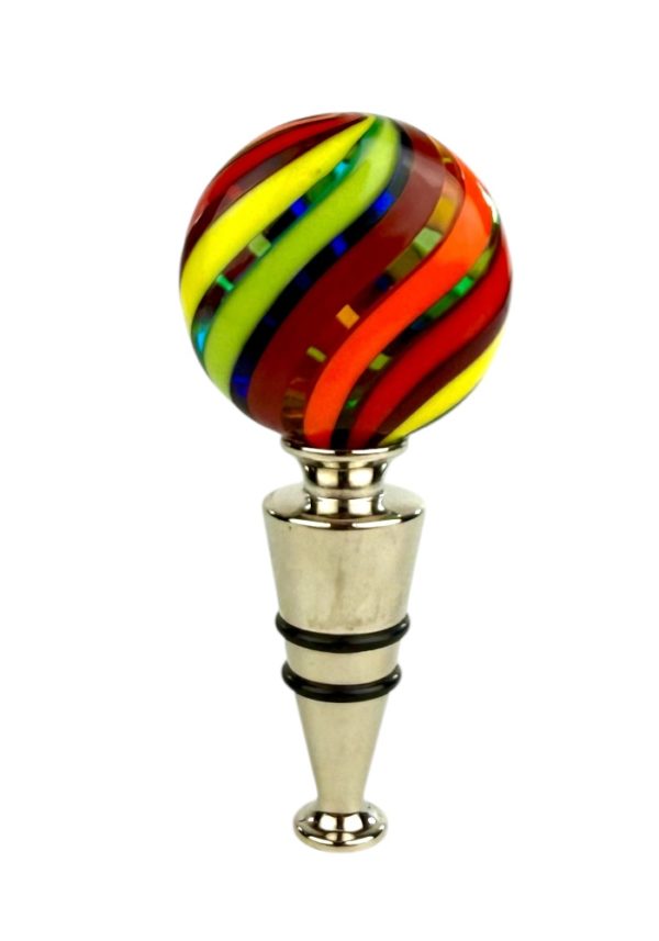 Manduria - Multicolored Murano Glass Bottle Cap "Siuk"