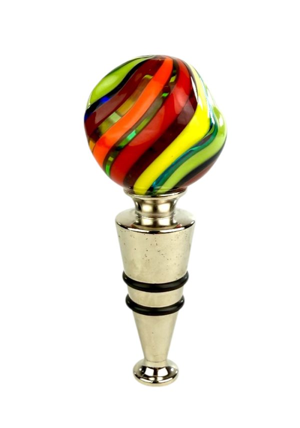 Franciacorta - Multicolored Murano Glass Bottle Cap "Siuk"