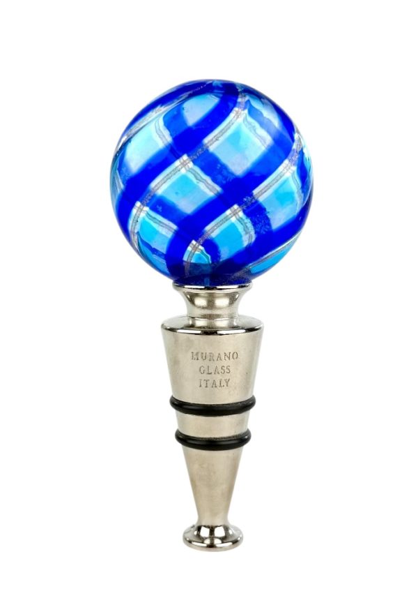 Manduria - Blue Murano Glass Bottle Cap "Maratea"