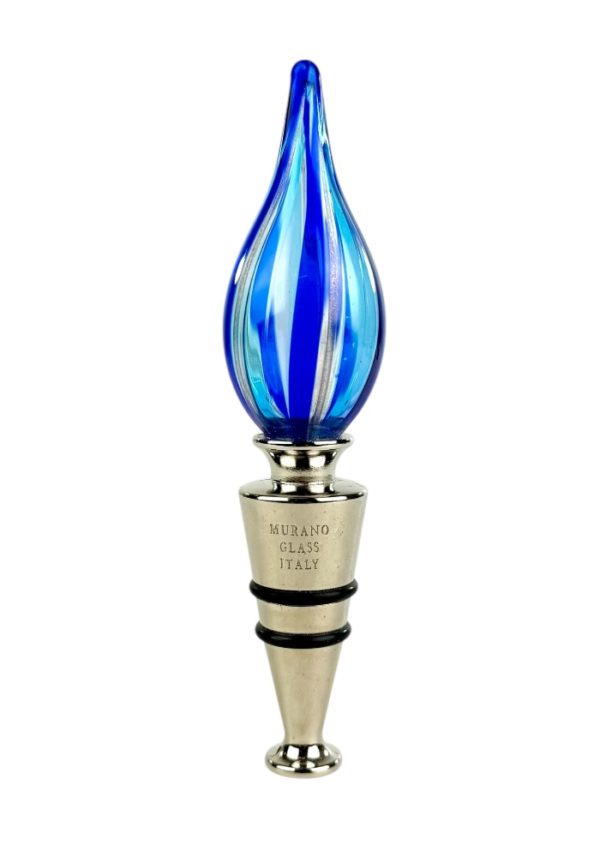 Chiani - Blue Murano Glass Bottle Cap "Maratea"