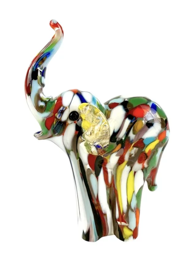 Fanty – Multicolored Murano Glass Elephant With Mace