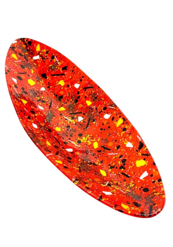 Francy - Red Murano Glass Plate "Carnaval"