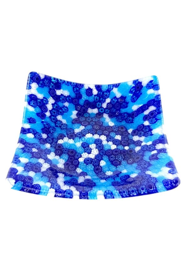 Liam - Mix Blue Murrina Millefiori Murano Glass Plate "Linda"