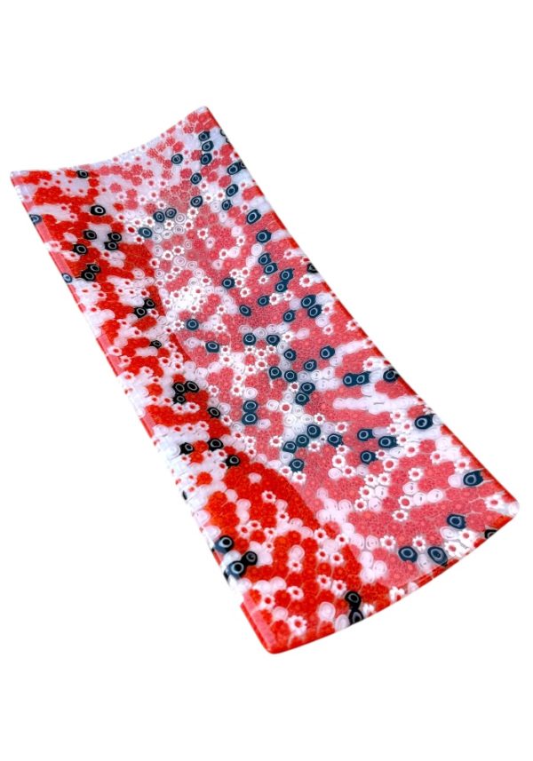 Thomas - Mix Orange Murrina Millefiori Murano Glass Plate “Linda”