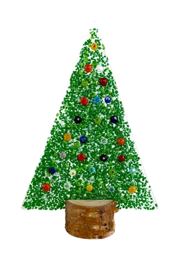 Aury - Dark Green Murano Glass Xmas Tree With Box "Lapland"