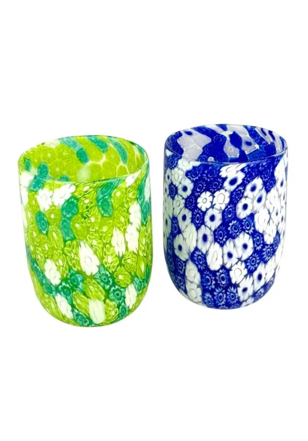 Set 2 Murano Drinking Glasses With Murrina - Murano Collection