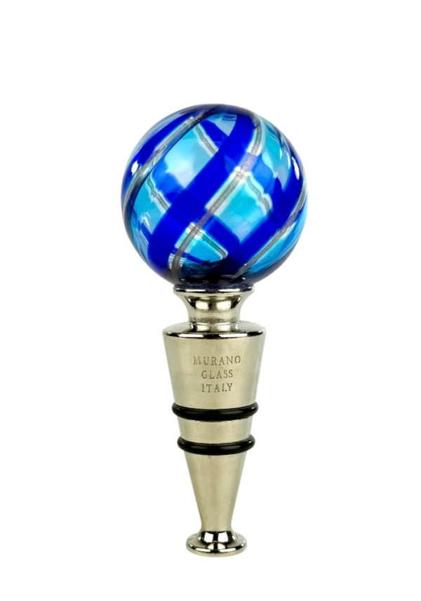 Pinot - Blue Murano Glass Bottle Cap "Maratea"