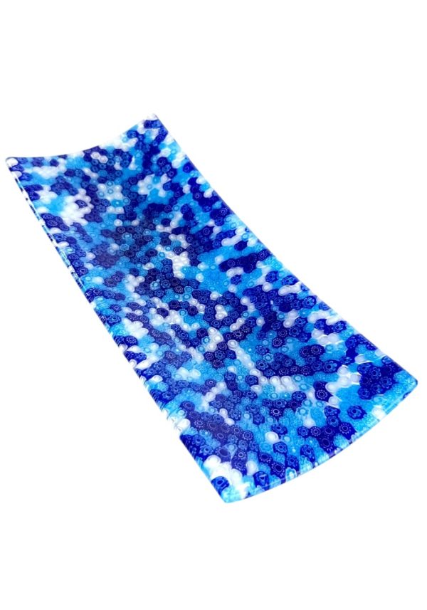 Thomas - Mix Blue Murrina Millefiori Murano Glass Plate “Linda”