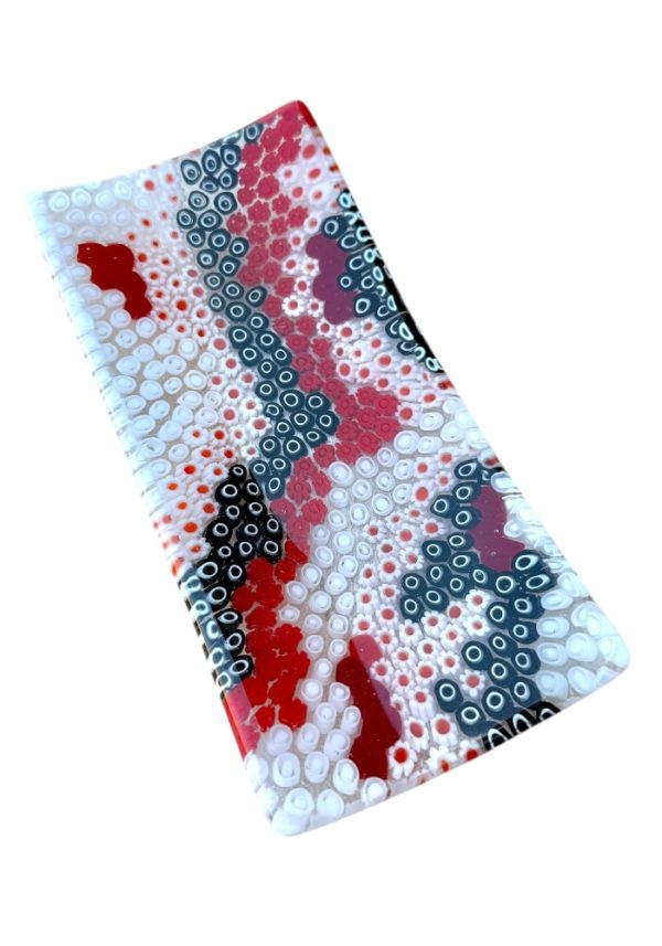Thomas - Mix Red Murrina Millefiori Murano Glass Plate “Canalette”