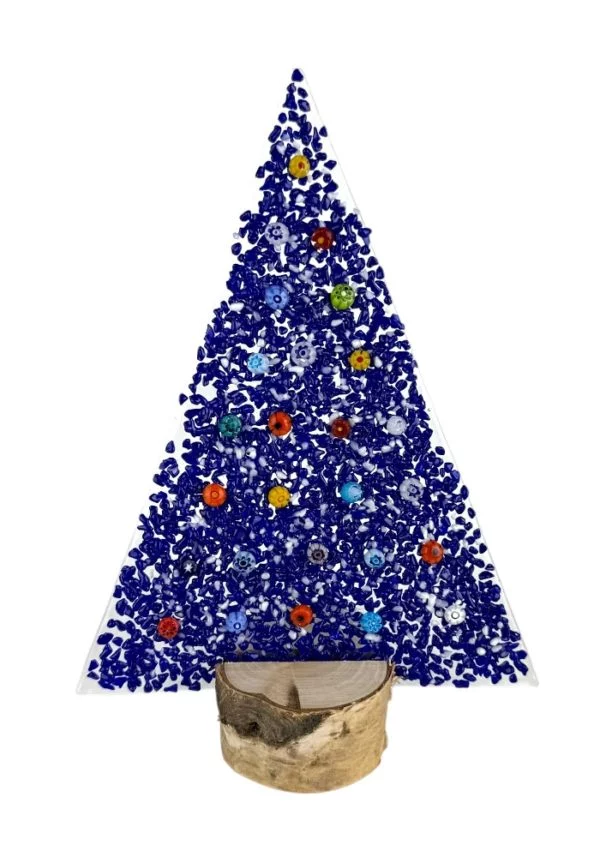 Aury - Blue Murano Glass Xmas Tree With Box "Lapland"