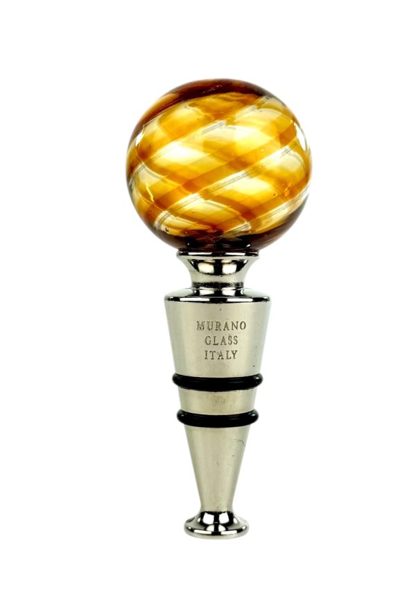 Pinot - Amber Murano Glass Bottle Cap "Maratea"