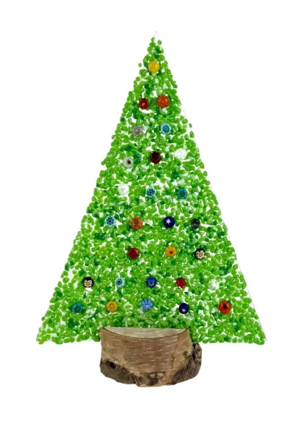 Aury - Light Green Murano Glass Xmas Tree With Box "Lapland"