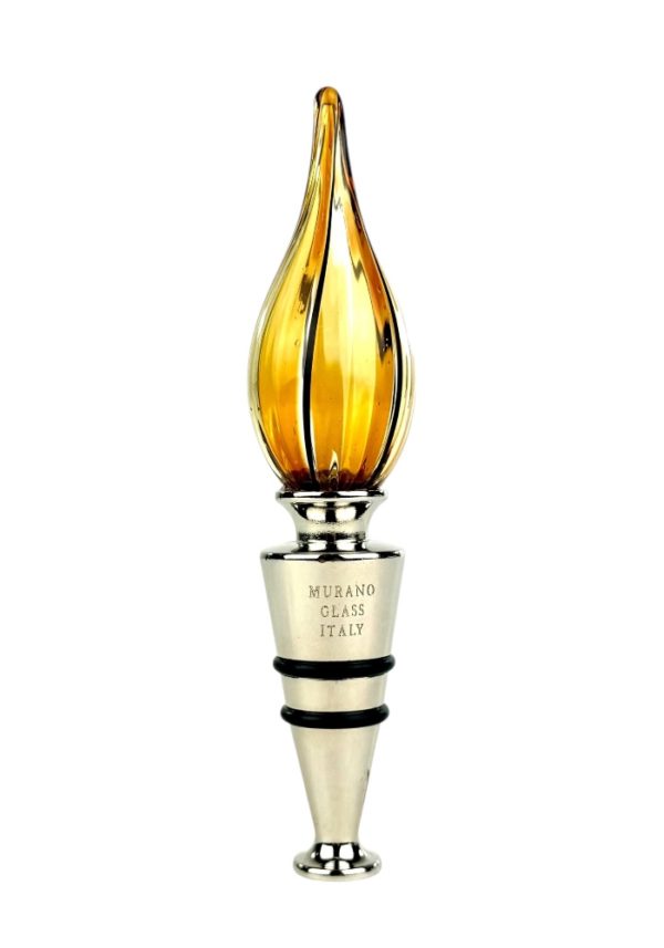 Chiani - Amber Murano Glass Bottle Cap "Oleon"