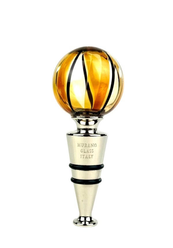 Chiani - Amber Murano Glass Bottle Cap "Oleon"