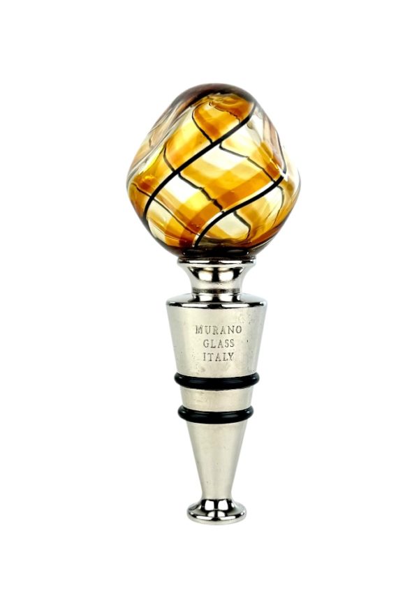 Franciacorta - Amber Murano Glass Bottle Cap "Oleon"