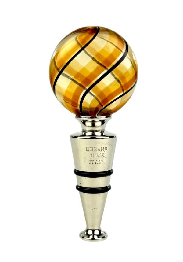 Manduria - Amber Murano Glass Bottle Cap "Oleon"