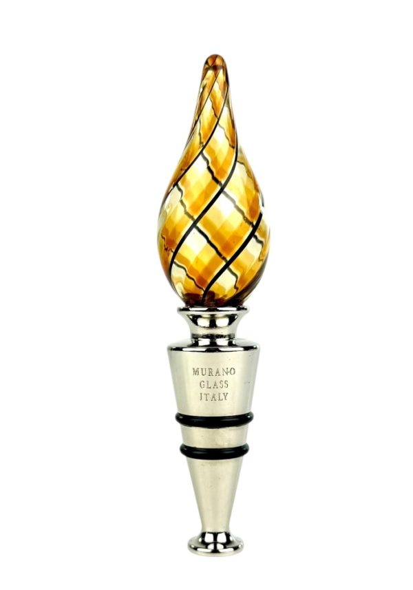Barolo - Amber Murano Glass Bottle Cap "Oleon"