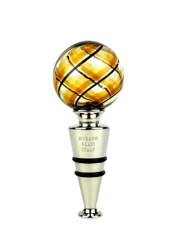 Pinot - Amber Murano Glass Bottle Cap "Oleon"