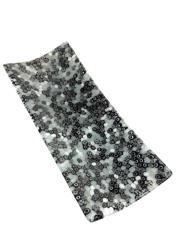 Thomas - Mix Grey Murrina Millefiori Murano Glass Plate “Linda”