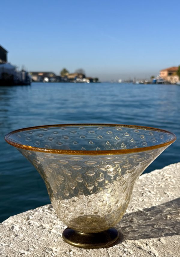 Severino - 24kt Gold Murano Glass Bowl With Amber Details
