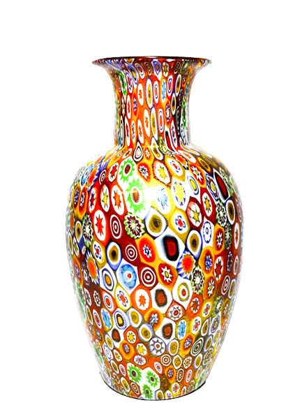 murnao glass vase with murrina