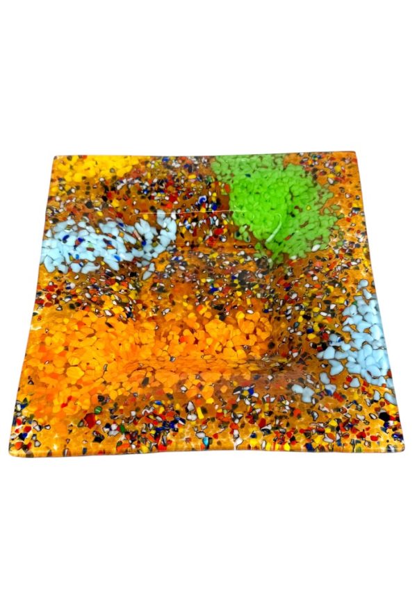 Henry - Amber Murano Glass Plate "Fantasy"