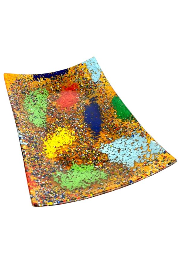 Jason - Amber Murano Glass Plate "Fantasy"