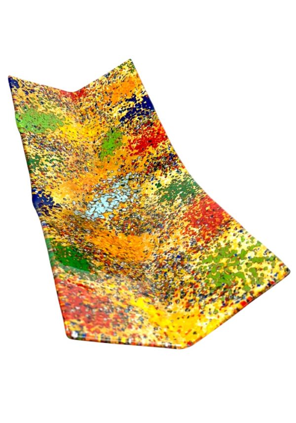 Ashley - Amber Murano Glass Plate "Fantasy"