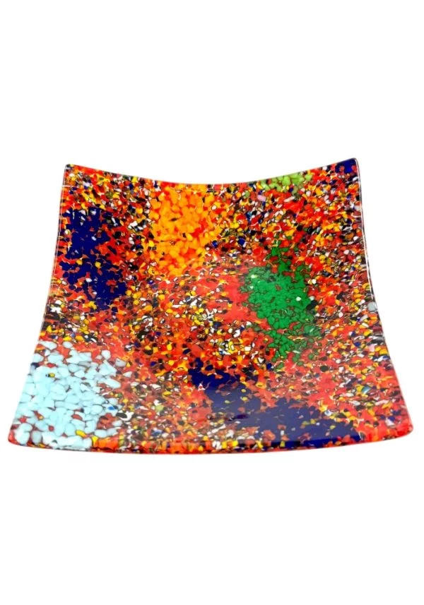 Liam - Red Murano Glass Plate "Fantasy"