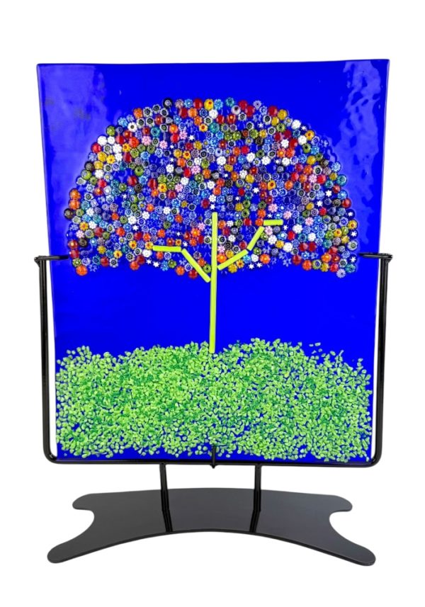 Blue Murano Glass Sculpture On Mount "Lugano"