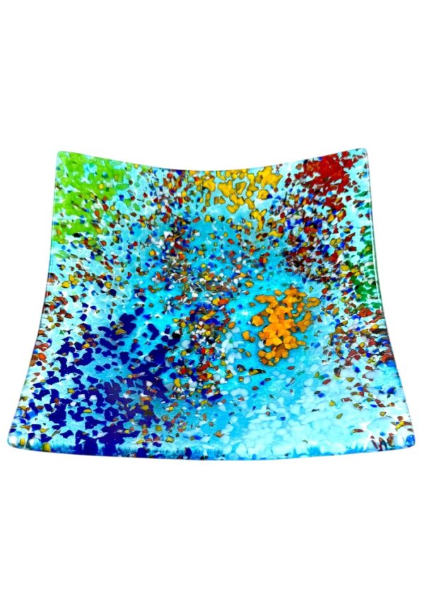 Liam - Light Blue Murano Glass Plate "Fantasy"