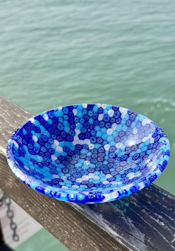 Zaccheo - Mix Blue Murrina Millefiori Murano Glass Bowl "Linda"