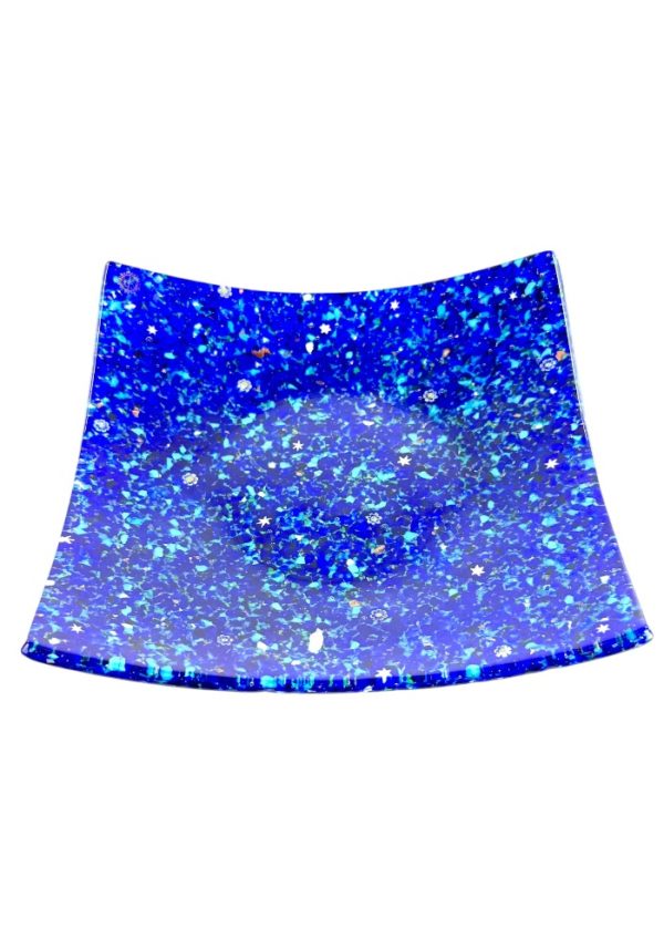 Liam - Blue Murano Glass Plate “Mixato”