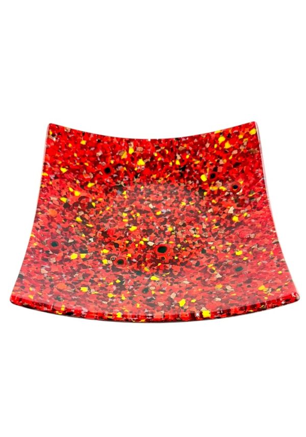 Liam - Red Murano Glass Plate “Mixato”