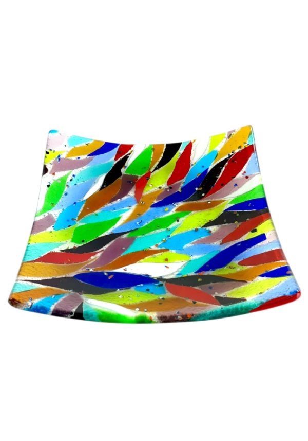 Liam - Multicolored Murano Glass Plate “Fatan”
