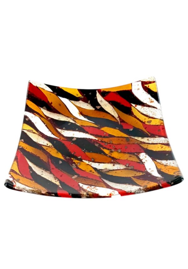 Liam - Red Murano Glass Plate “Fatan”