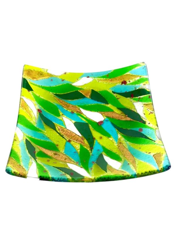 Liam - Green Murano Glass Plate “Fatan”