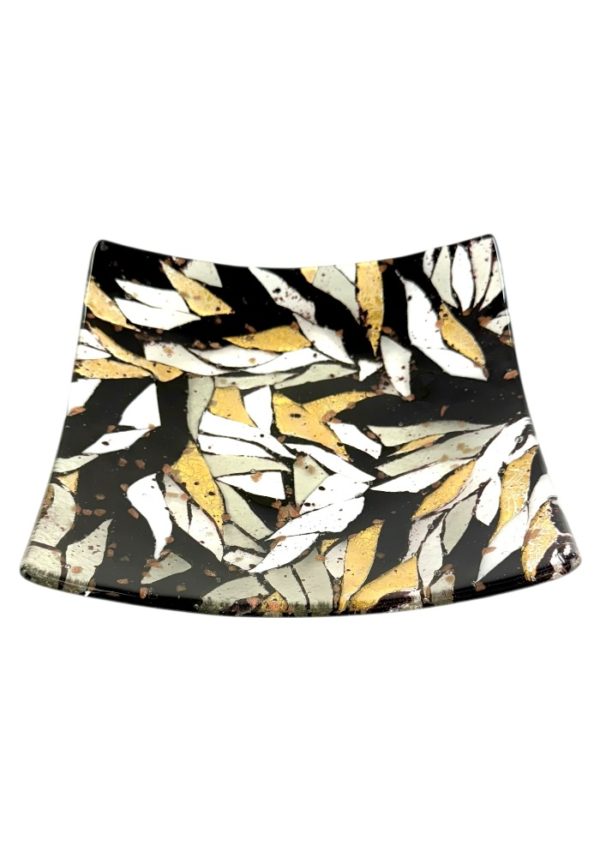 Liam - Black Murano Glass Plate “Fatan”