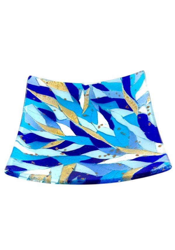 Liam - Blue Murano Glass Plate “Fatan”