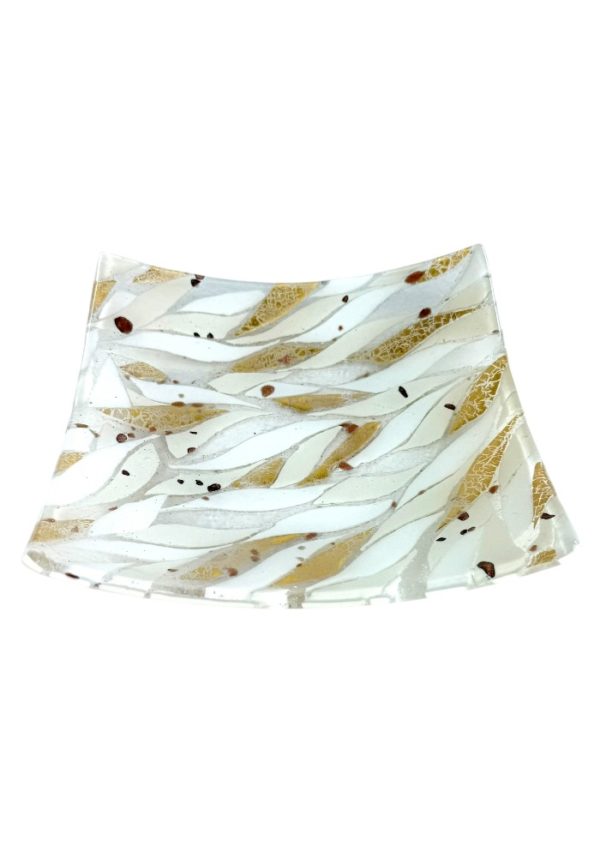 Liam - White Murano Glass Plate “Fatan"