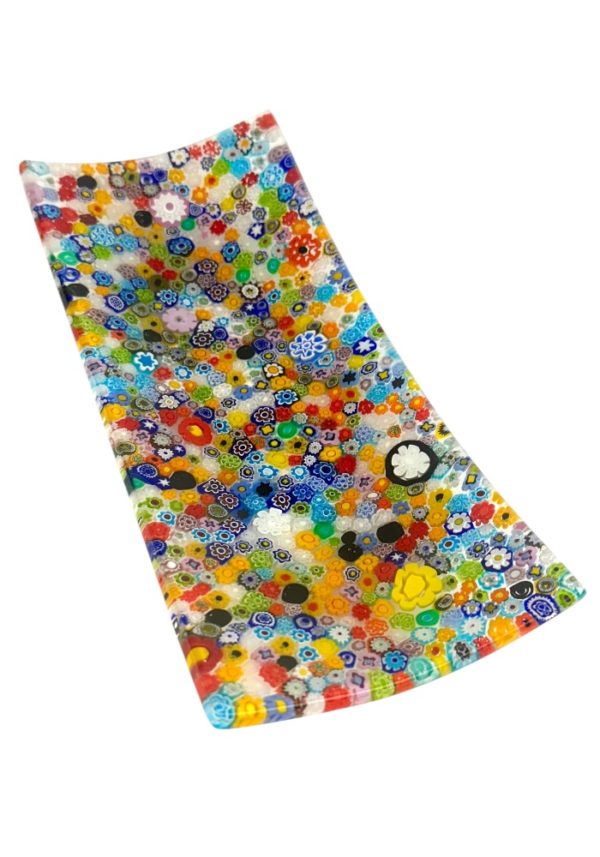 Thomas - Transparent Harlequin Murrina Millefiori Murano Glass Plate “Linda”