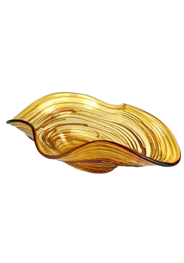 Sunny - Amber Murano Glass Centerpiece Bowl "Klot"