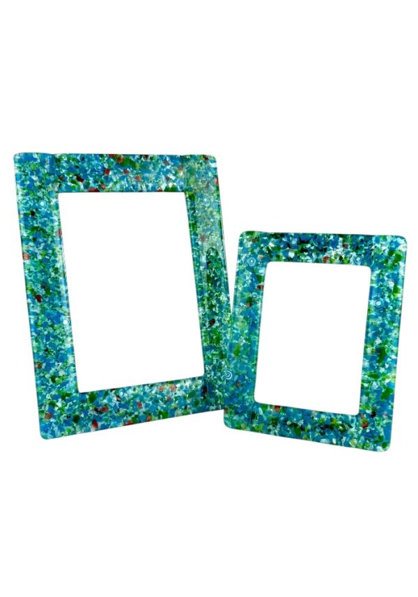 Emma - Green Murano Glass Picture Frame “Mixato”