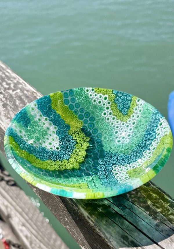 Zaccheo - Green Murano Glass Bowl "Canalette"