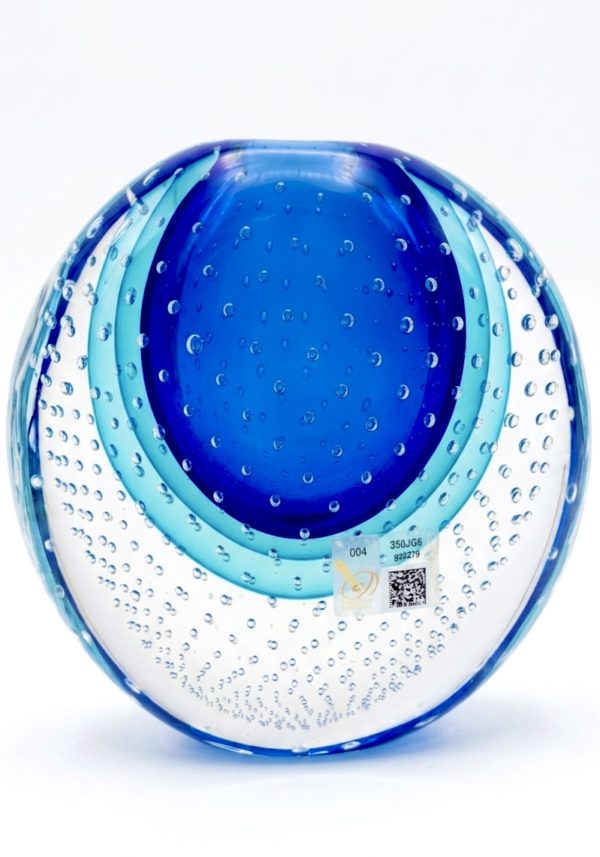 Metropolis - Blue Murano Glass Vase "Suboton"