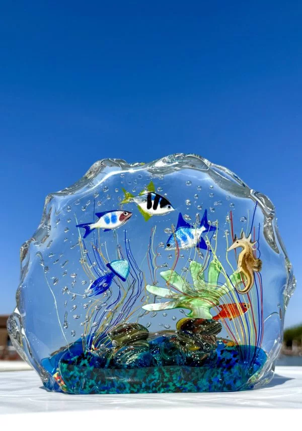 Tigri - Murano Glass Aquarium With 8 Elements - Unique Piece 1/1