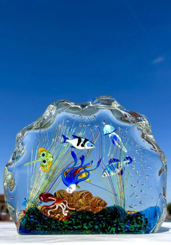 Saskatchewan - Murano Glass Aquarium With 8 Elements - Unique Piece 1/1