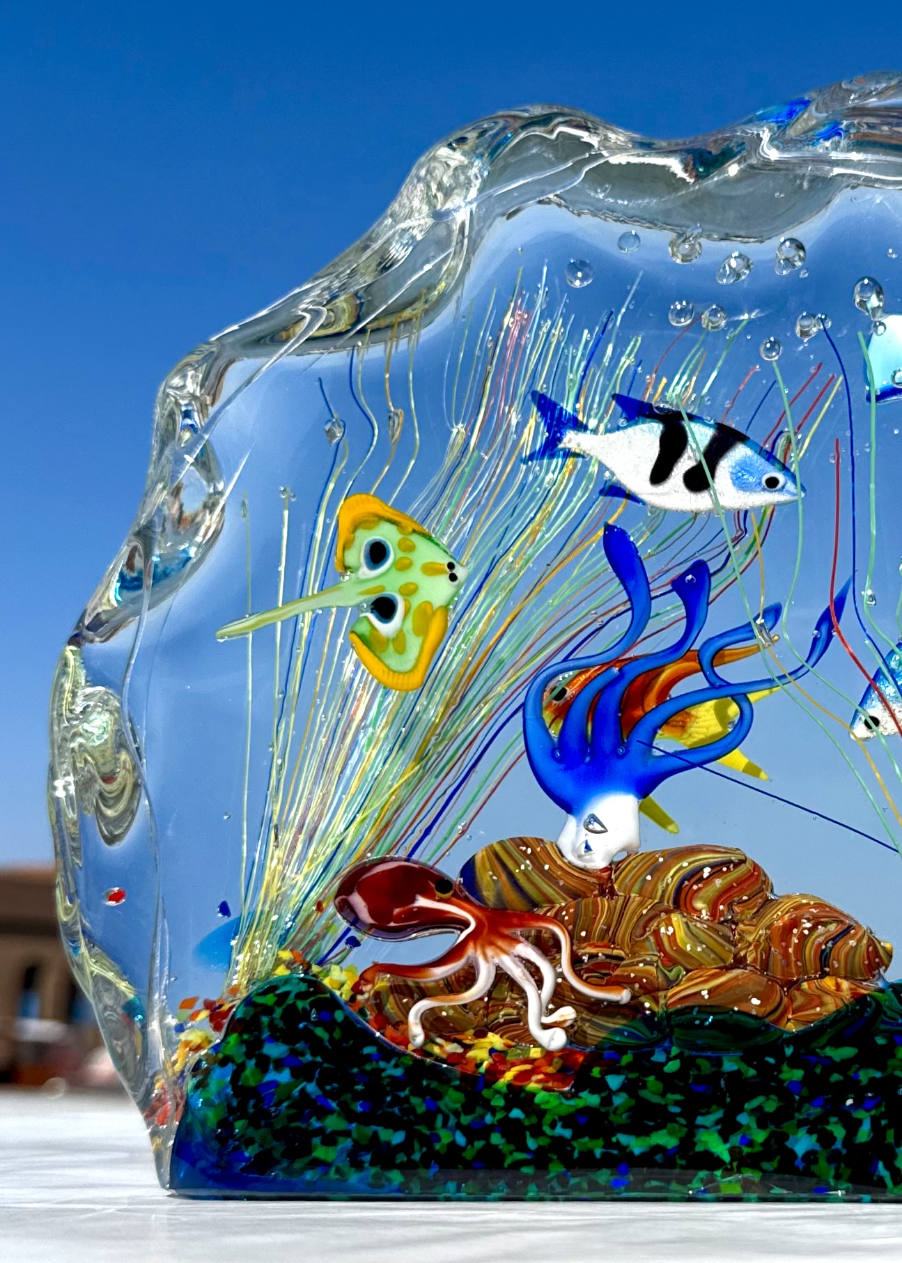 Saskatchewan - Murano Glass Aquarium With 8 Elements